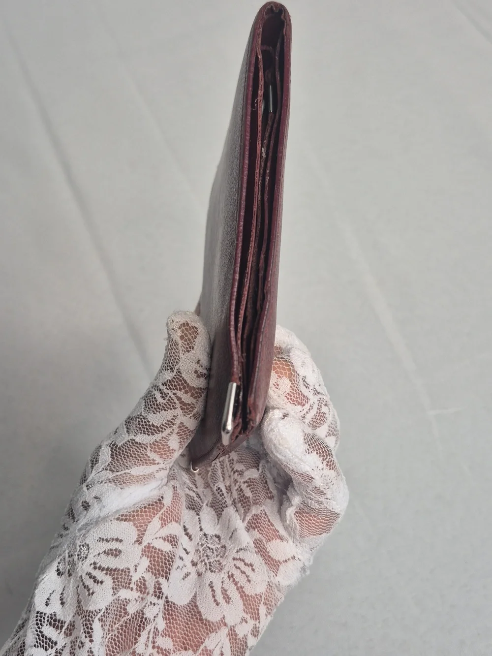 Cartier Men's Leather Bifold Wallet - Burgundy with Metal Corners